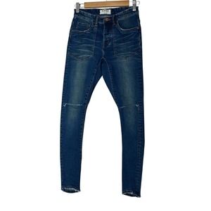 One Teaspoon Desperados Jeans Womens Size 26 Blue Stretch Button Fly Skinny New